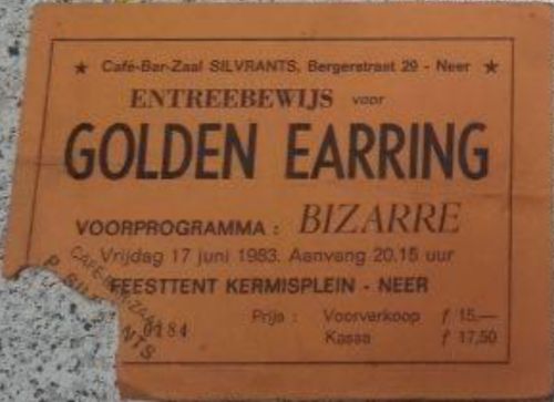 Golden Earring show ticket June 17 1983 Neer - Feesttent Zaal Silvrants